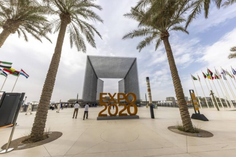 Expo 2020 Dubai. Coroana-bedingt findet die Weltausstellung ein Jahr verspätet von Oktober 2021 bis März 2022 statt. Di