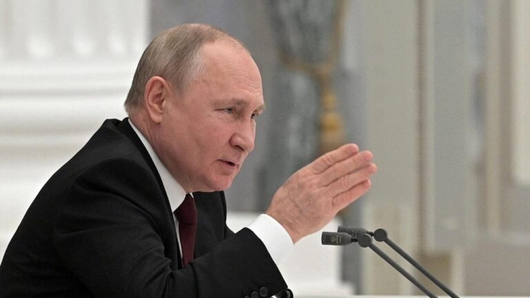 Russian President Putin chairs a meeting with members of the Security Council in Moscow