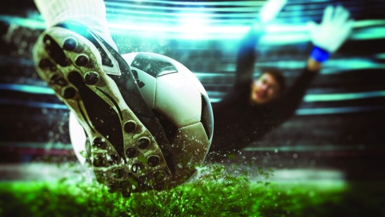 Football,Scene,At,Night,Match,With,Close,Up,Of,A