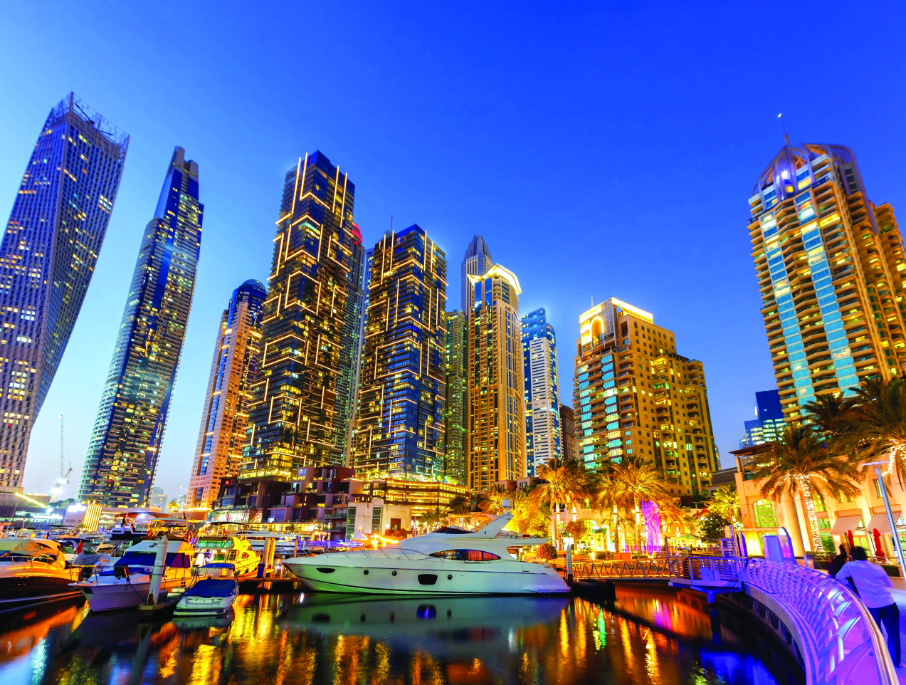 Dubai,Marina,Skyline,Yacht,Harbor,Architecture,Travel,Traveling,At,Night