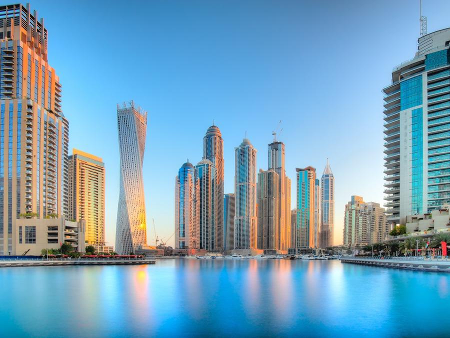 Dubai Marina at blue hour, Dubai, UAEuae,