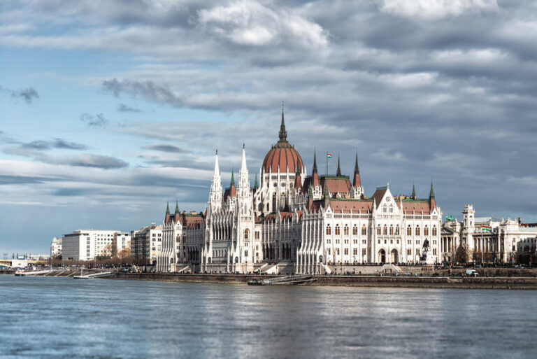 The Hungarian Parliament on the Danube River. Budapest, Hungary