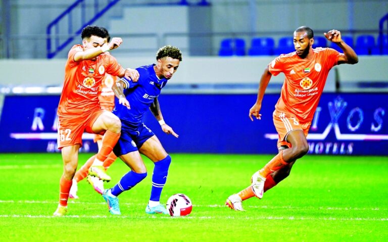 مباراة فريق نادي النصر و نادي عجمان لـ كرة القدم دوري أدنوك للمحترفين - دبي 2022 م