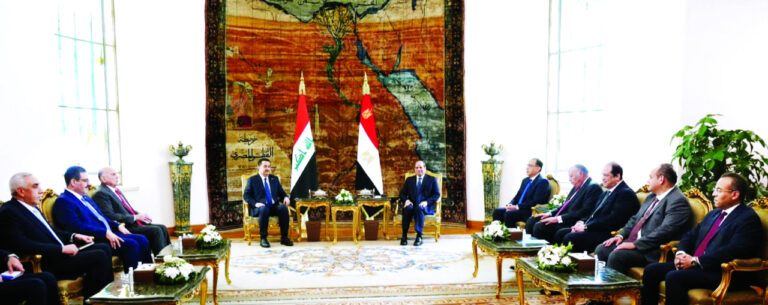 Iraqi Prime Minister Mohammed Shia al-Sudani meets with the Egyptian President Abdel Fattah El Sisi in Cairo