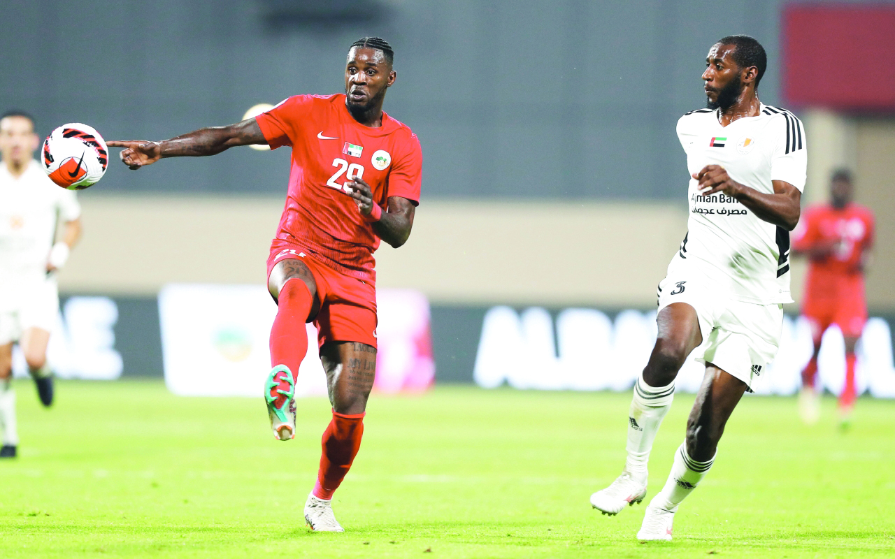 مباراة كرة القدم بين فريق ناديعجمان و نادي الجزيرة  ضمن دوري المحترفين ادنوك نادي عجمان الملعب راشد بن سعيد،March 18 , 2023.تصوير غلام كاركر