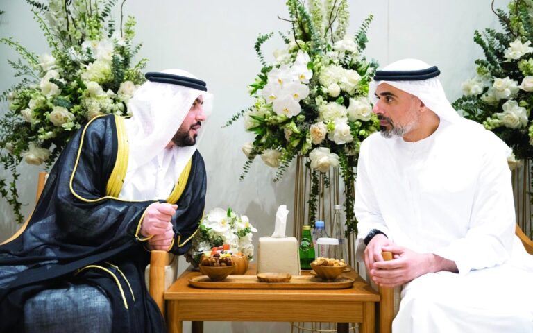 ولي عهد أبوظبي يحضر حفل زفاف عمر وعلي محمد حاجي الخوري.