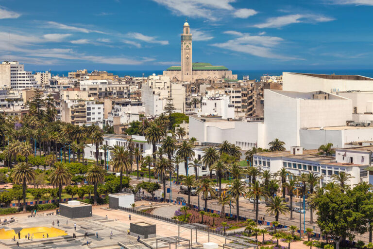 View,Of,Casablanca,Hassan,2,Mosque,And,The,Skatepark,From