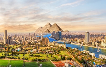 Skyline,Panorama,Of,Cairo,On,The,Way,To,The,Great