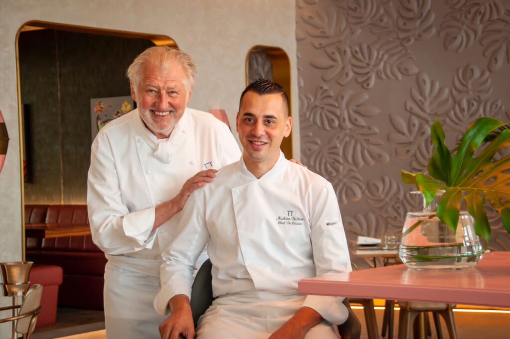 Chef Pierre Gagnaire and Chef Mathieu Balbino