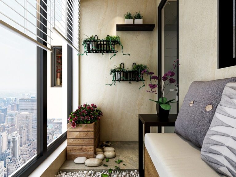 3d,Rendering,,Spacious,And,Bright,Urban,Residential,Closed,Balcony,Design,