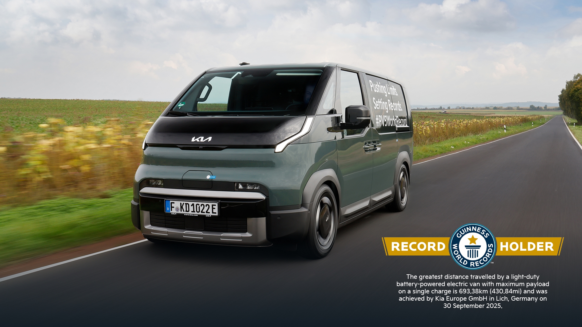 The Kia PV5 Cargo sets a GUINNESS WORLD RECORDS